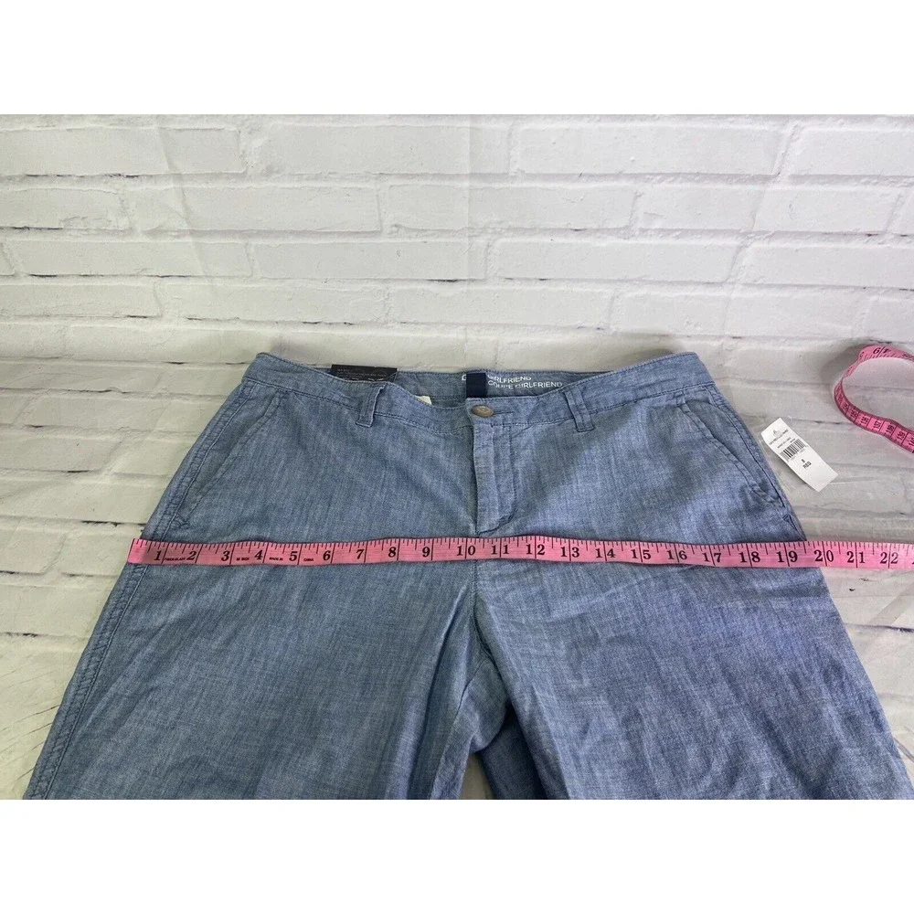 Gap Womens Pant Girlfriend Khaki Chino Slim Straight Leg Mid Rise Blue Size 8 29 - Picture 7 of 9